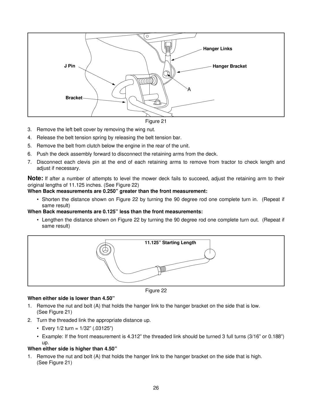 White Outdoor Z-185L, Z-205, Z-225 manual When either side is lower than 