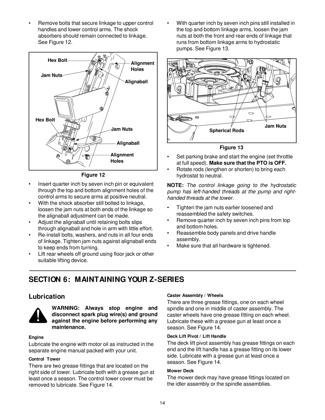 White Outdoor ZT-1850, ZT-2150, ZT-2250 manual Maintaining Your Z-SERIES, Lubrication 