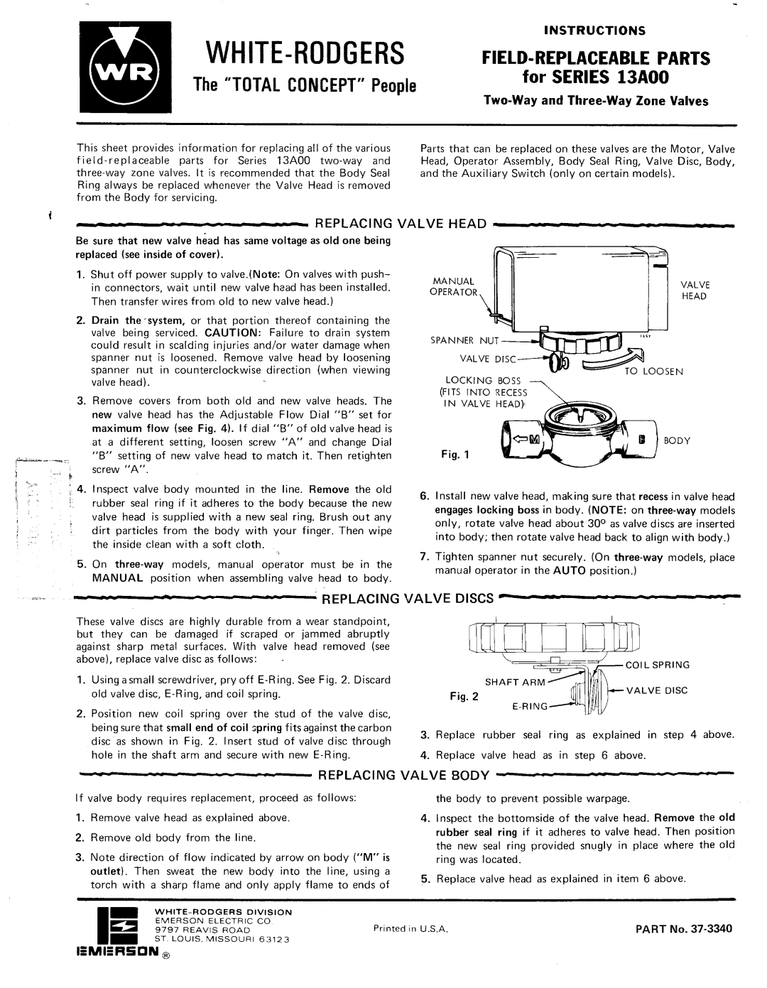 White Rodgers 13A00 manual 