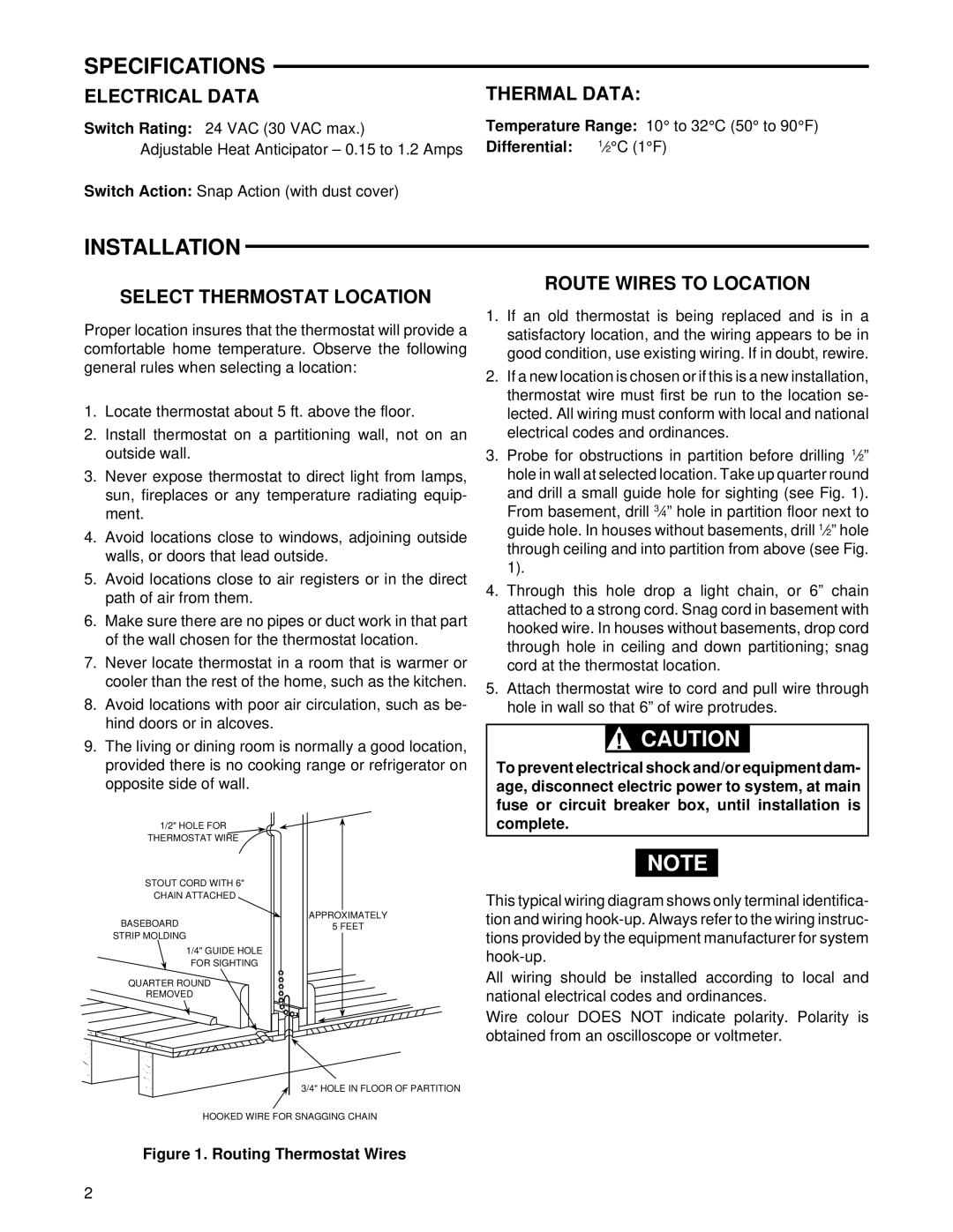 White Rodgers 1D30(W), 1C30(W) installation instructions Specifications, Installation 