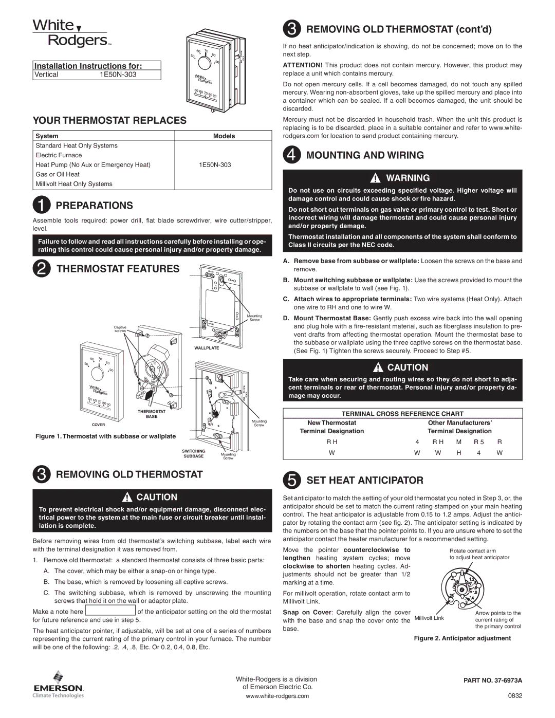 White Rodgers 1E50N-303 installation instructions Your Thermostat Replaces, Preparations, Thermostat Features 