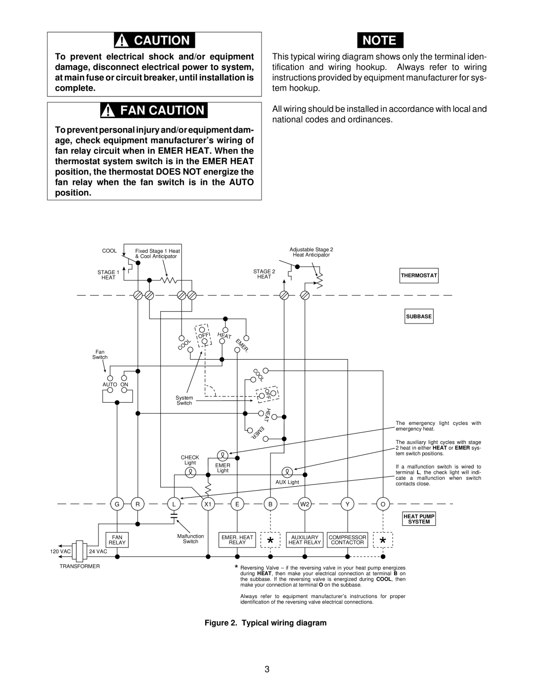 White Rodgers IF58-72, 1F58-72 installation instructions FAN Caution 