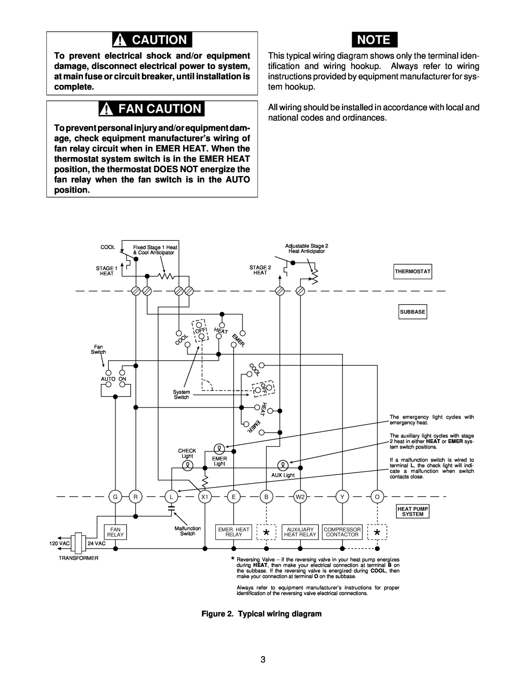 White Rodgers IF58-72, 1F58-72 installation instructions Fan Caution 