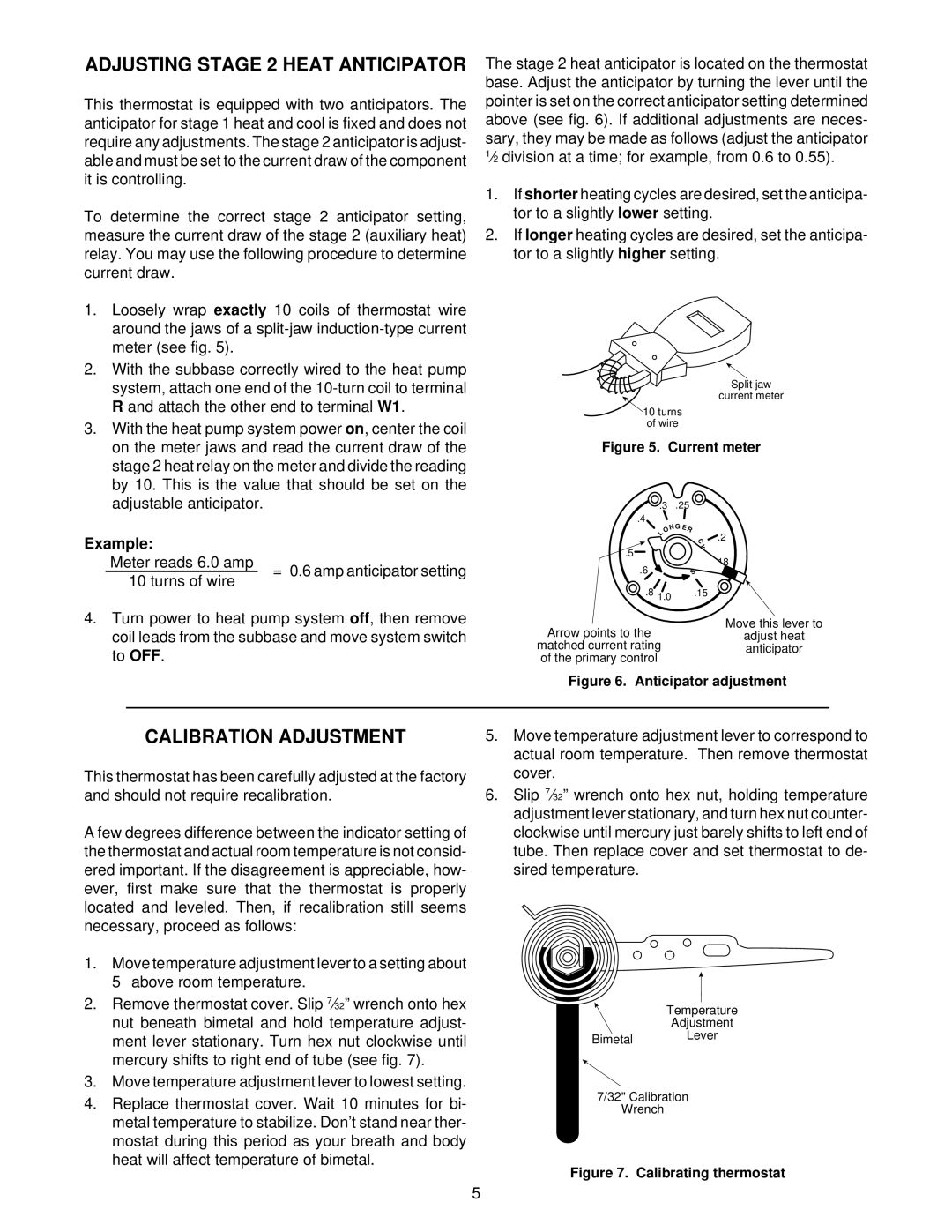 White Rodgers 1F58-72 installation instructions Adjusting Stage 2 Heat Anticipator, Calibration Adjustment 