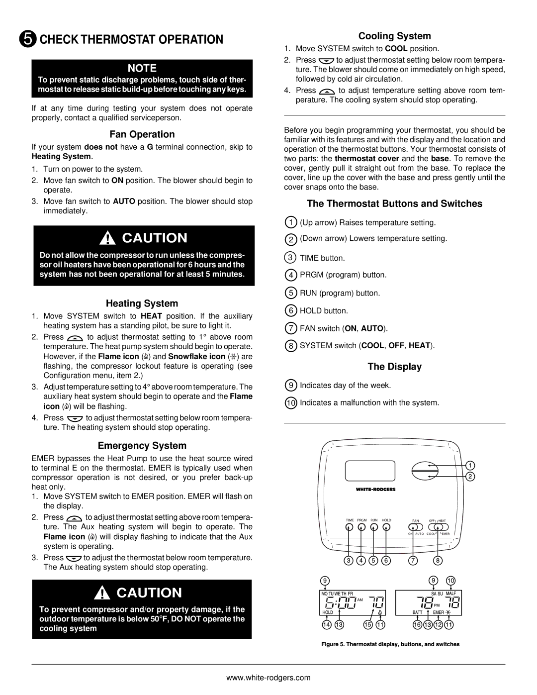 White Rodgers 1F72 installation instructions Check Thermostat Operation 