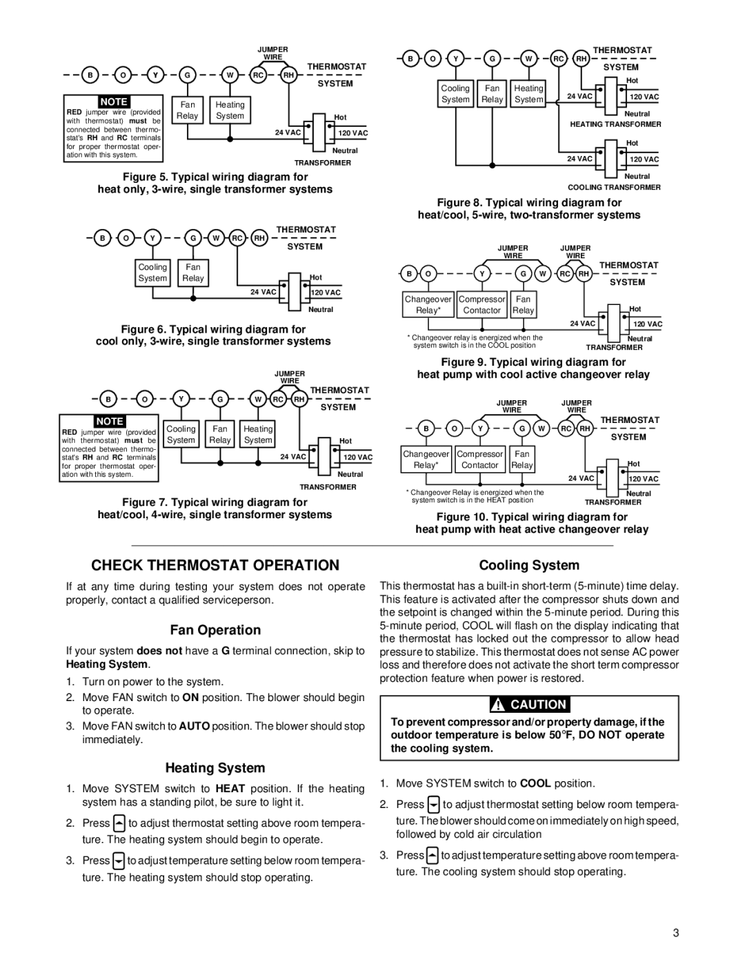 White Rodgers 1F86-444 specifications Check Thermostat Operation, Fan Operation, Cooling System, Heating System 