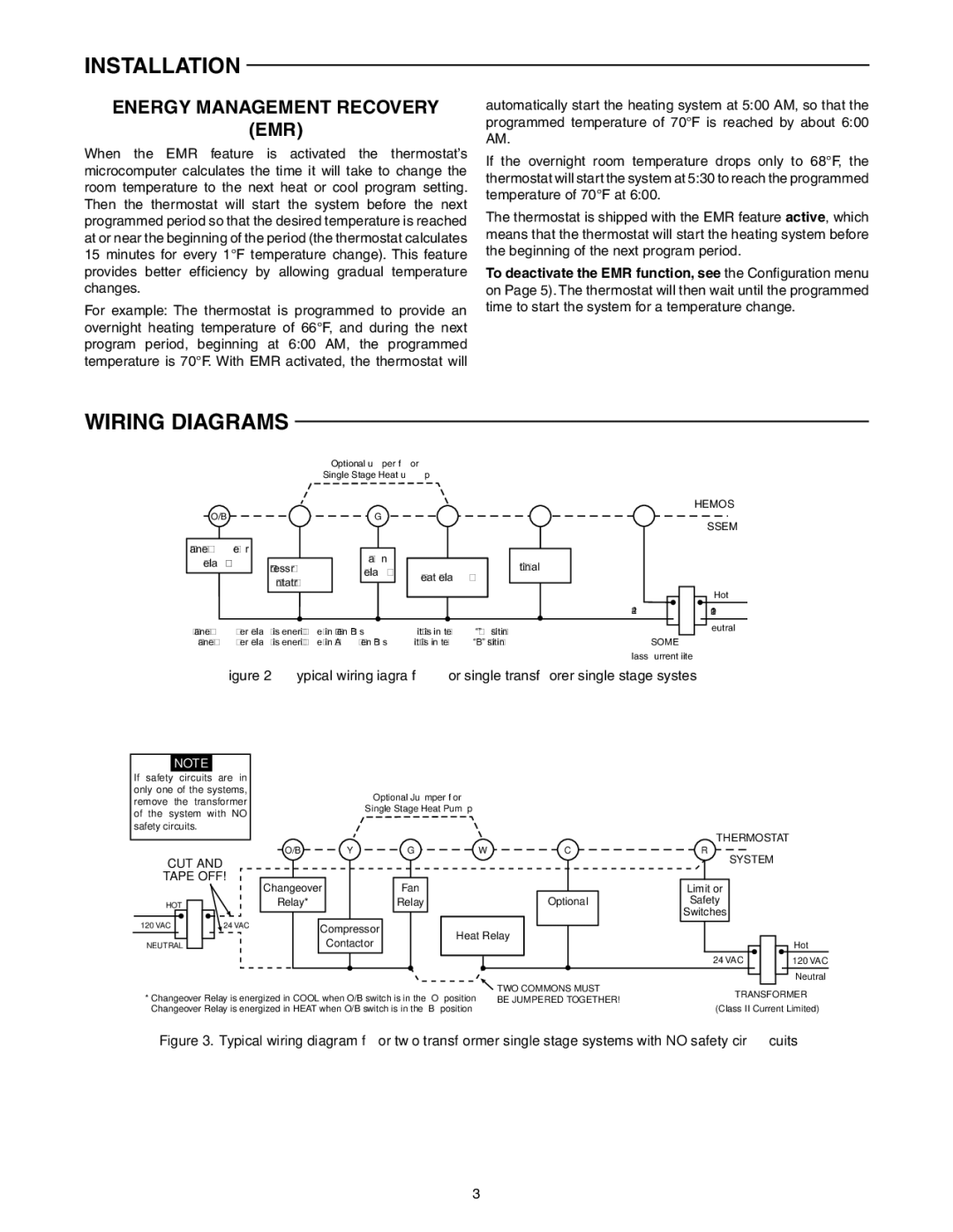 White Rodgers 1F87-0261 specifications Wiring Diagrams, Energy Management Recovery EMR 