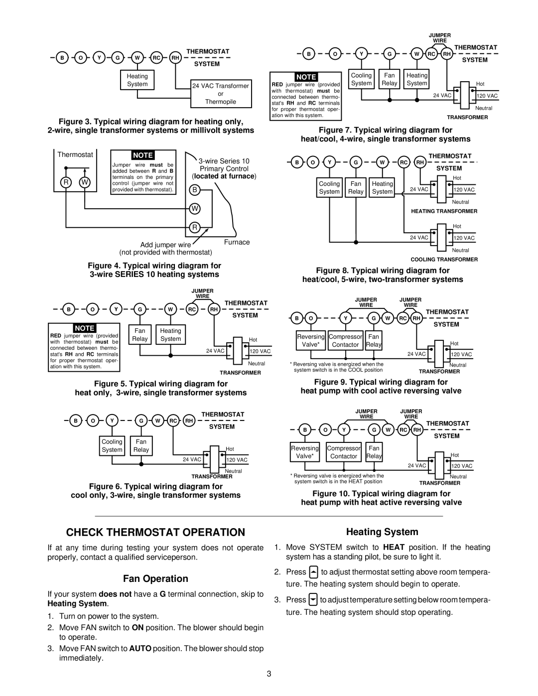 White Rodgers 1F87-51 specifications Check Thermostat Operation, Heating System, Fan Operation, Turn on power to the system 