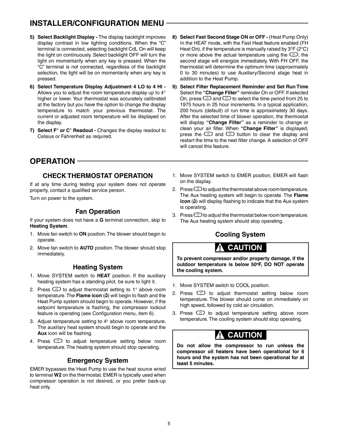 White Rodgers 1F89-0211 specifications Check Thermostat Operation 