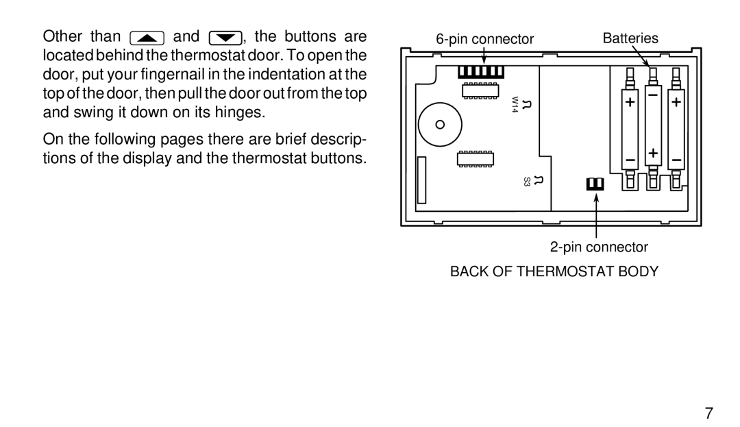 White Rodgers 1F90-51 manual Back of Thermostat Body 