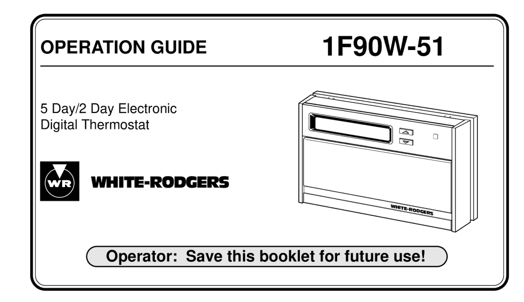 White Rodgers 1F90W-51 manual 