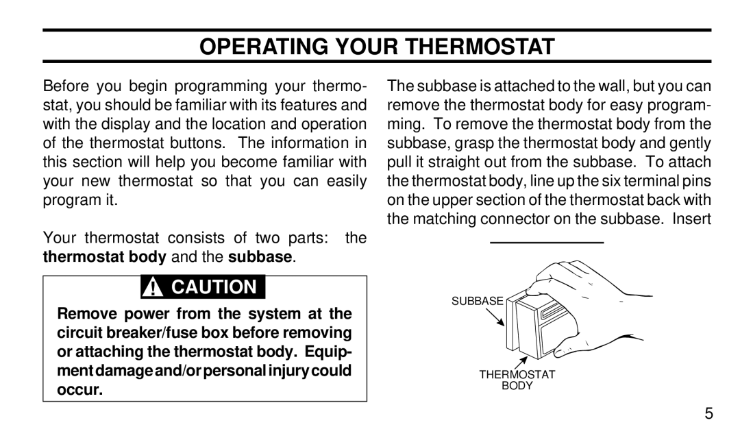 White Rodgers 1F90W-51 manual Operating Your Thermostat 