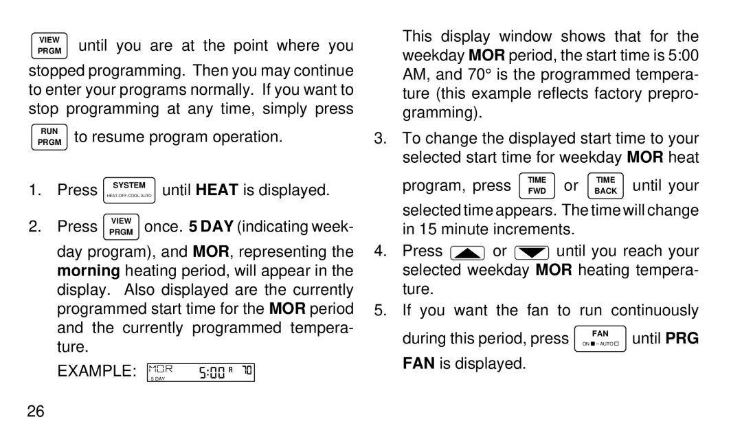 White Rodgers 1F90W-71 manual Prgm to resume program operation 