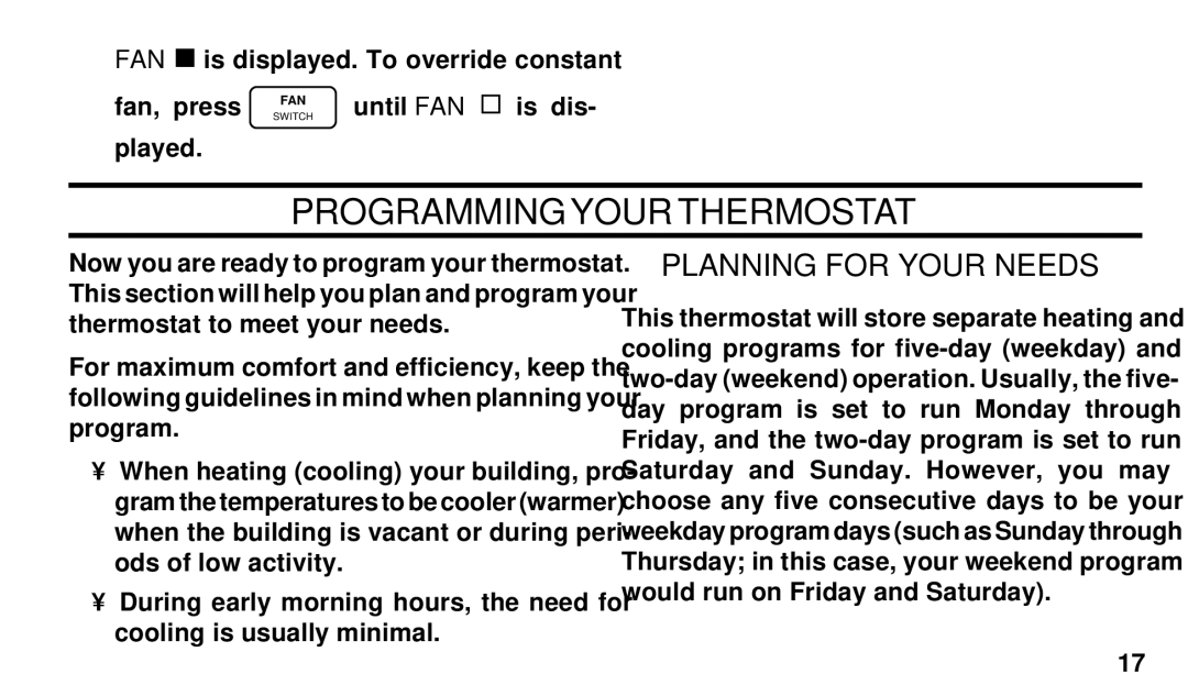 White Rodgers 1F91-71 manual Programming Your Thermostat 