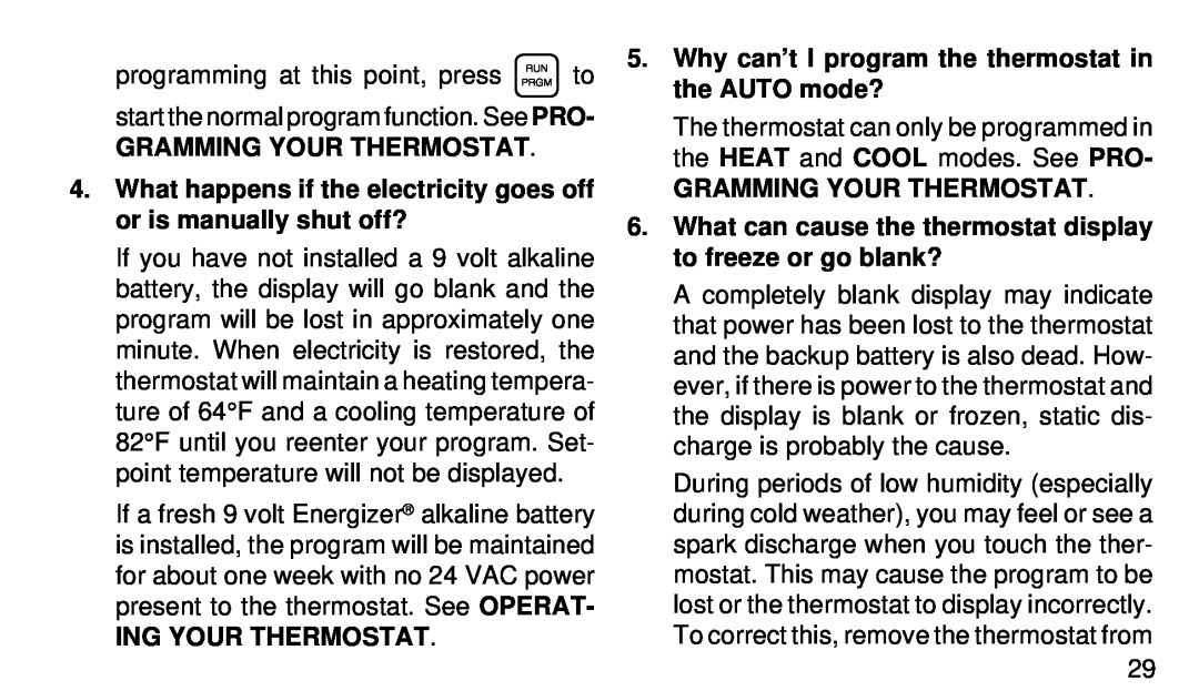 White Rodgers 1F91-71 manual Gramming Your Thermostat, Ing Your Thermostat 