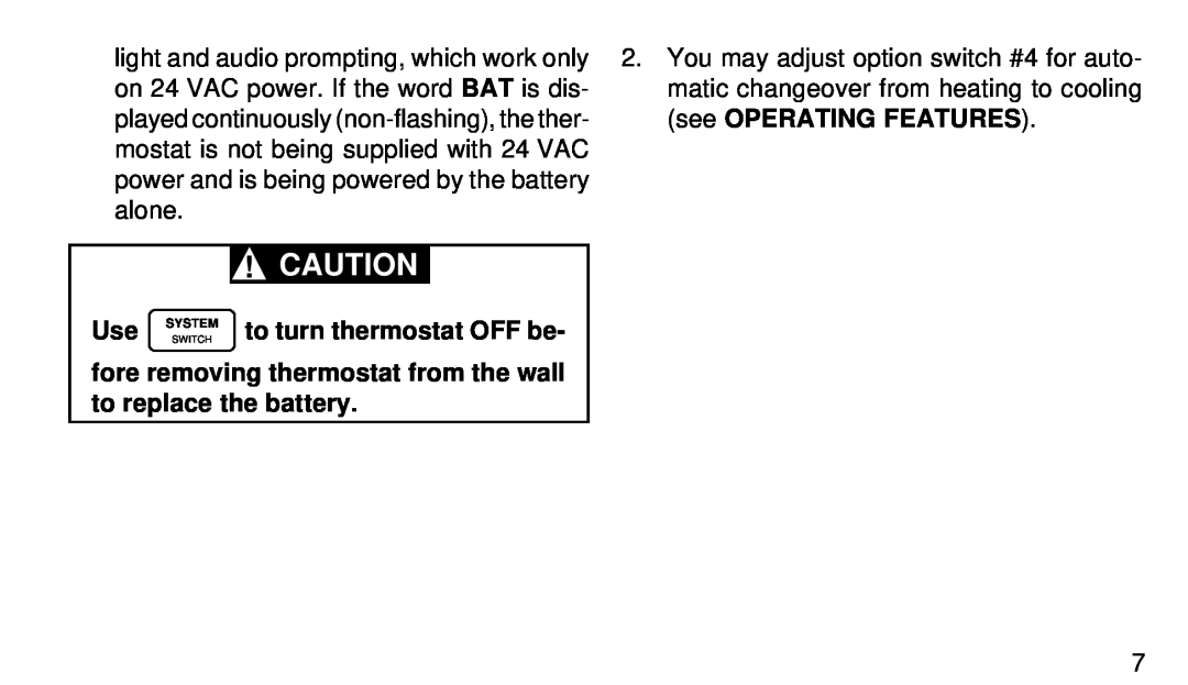 White Rodgers 1F91-71 manual to turn thermostat OFF be 