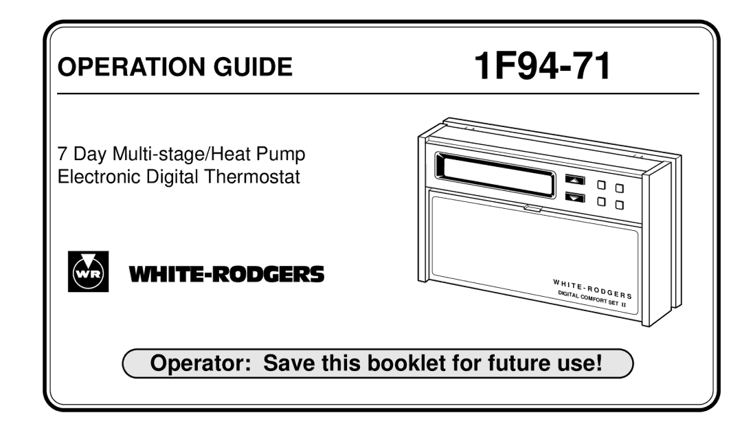 White Rodgers 1F94-71 manual 