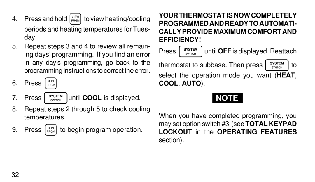 White Rodgers 1F94-71 manual Thermostat to subbase. Then press 