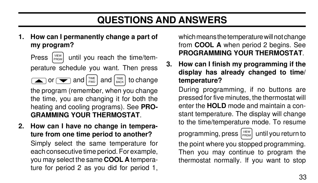 White Rodgers 1F94-71 manual How can I permanently change a part of my program?, Gramming Your Thermostat 