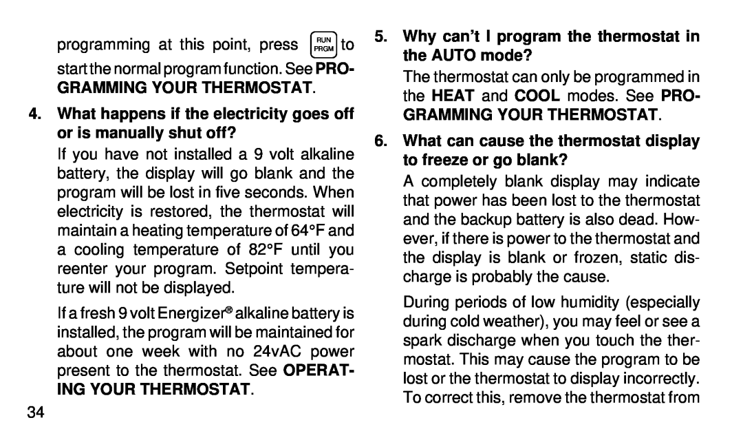 White Rodgers 1F94-71 manual Ing Your Thermostat, Gramming Your Thermostat 