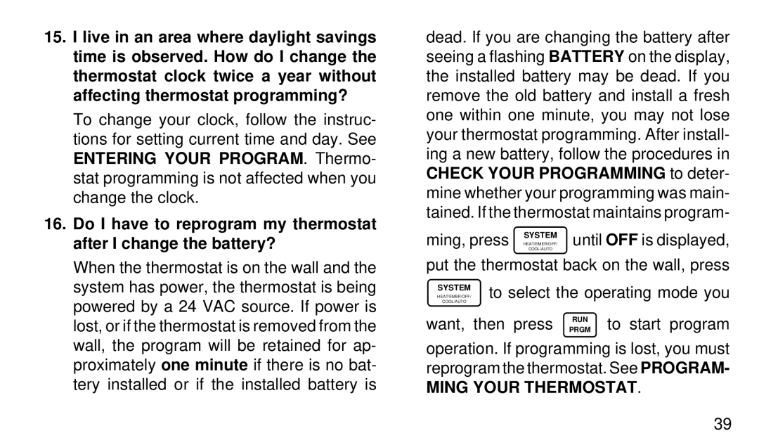 White Rodgers 1F94W-71 manual Ming Your Thermostat 