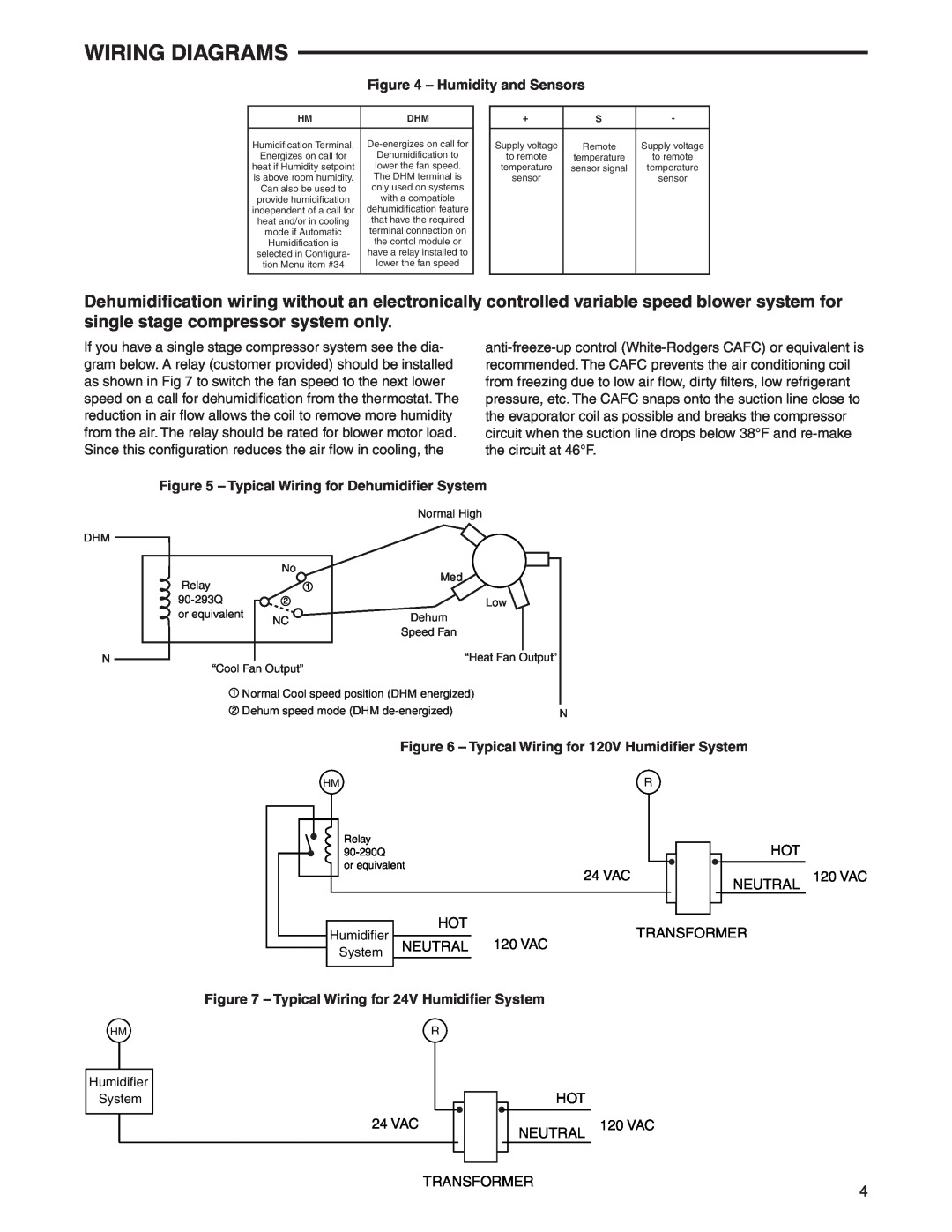 White Rodgers 1F95-1291 specifications Wiring Diagrams, 24 VAC, 120 VAC, Neutral, Transformer 