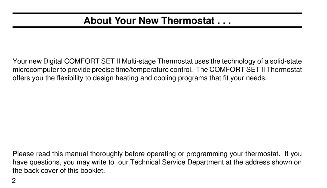 White Rodgers 1F95-80 manual About Your New Thermostat 