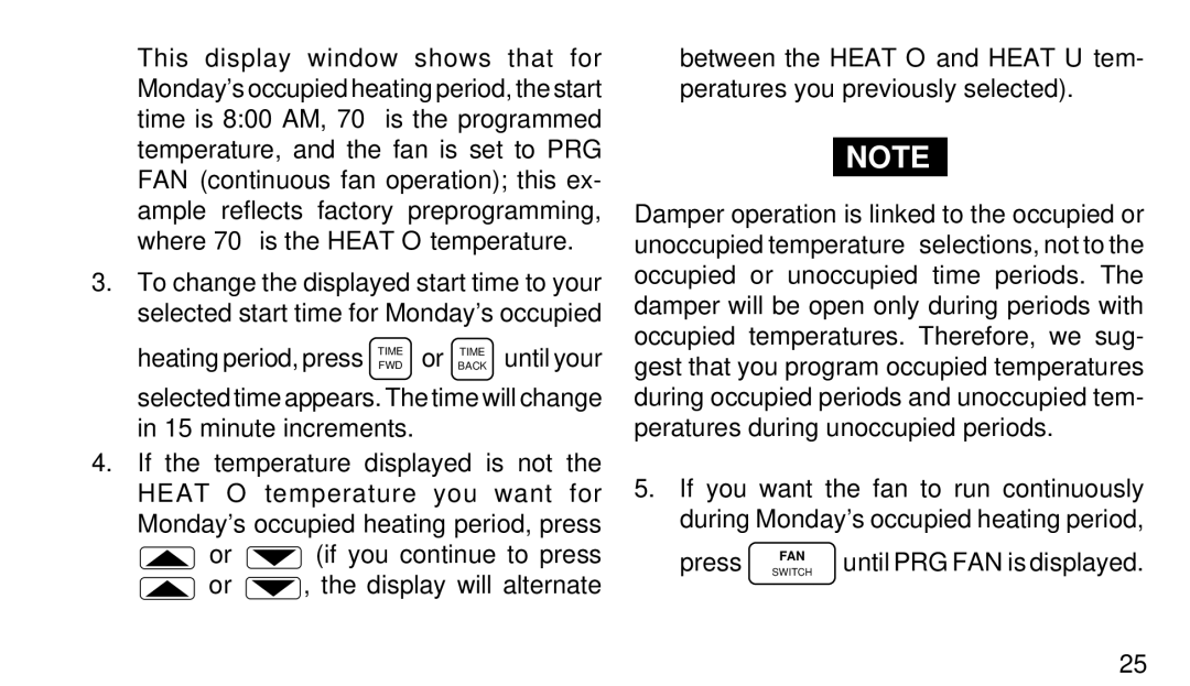 White Rodgers 1F95-80 manual Until PRG FAN is displayed 