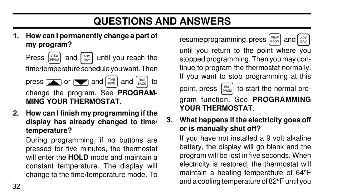 White Rodgers 1F95-80 manual How can I permanently change a part of my program?, Ming Your Thermostat 