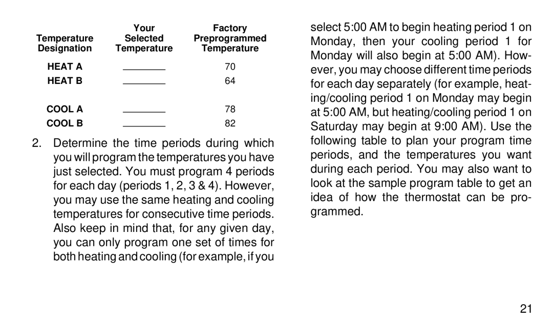 White Rodgers 1F95W-71 manual Heat a Heat B Cool a Cool B 