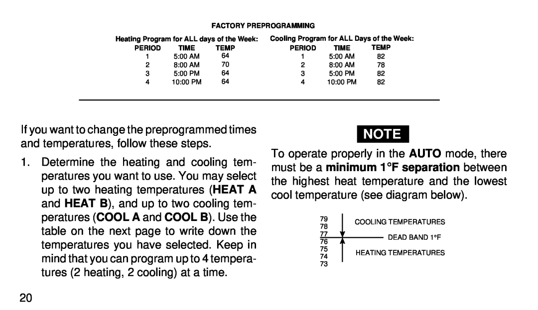 White Rodgers 1F95W-71 manual If you want to change the preprogrammed times and temperatures, follow these steps 