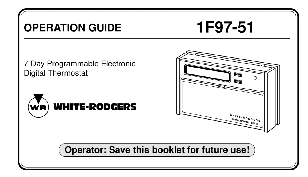 White Rodgers 1F97-51 manual 