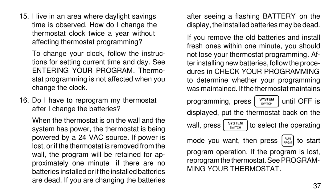 White Rodgers 1F97-51 manual Ming Your Thermostat 