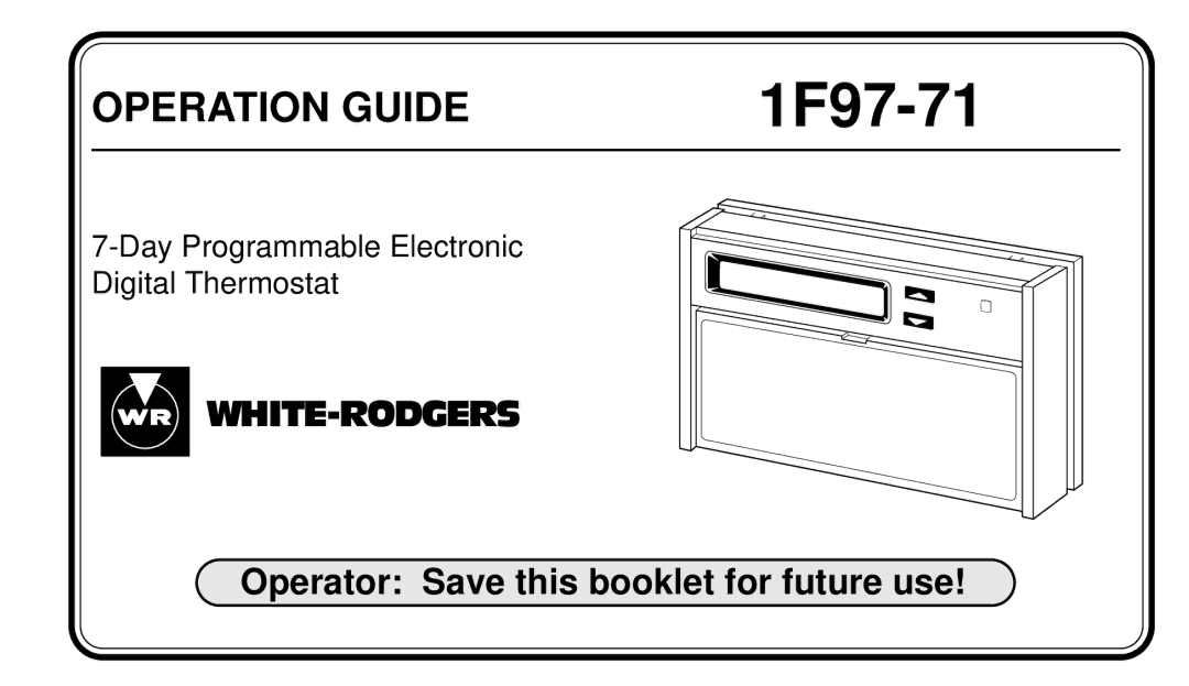 White Rodgers 1F97-71 manual 