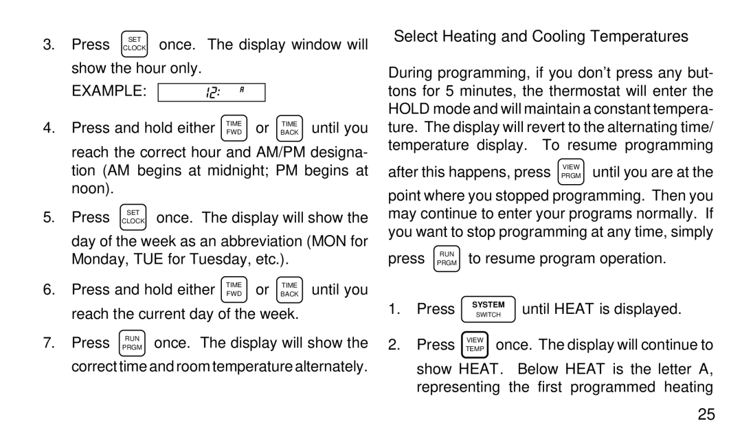 White Rodgers 1F97-71 Select Heating and Cooling Temperatures, After this happens, press Prgmview until you are at, Press 