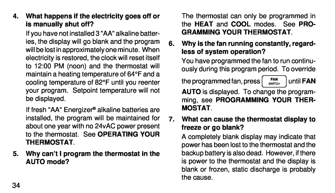White Rodgers 1F97-71 manual Gramming Your Thermostat, Mostat 
