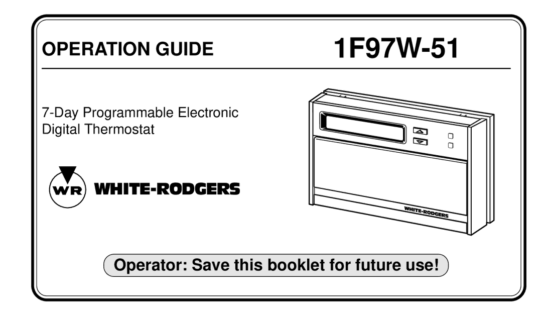 White Rodgers 1F97W-51 manual 