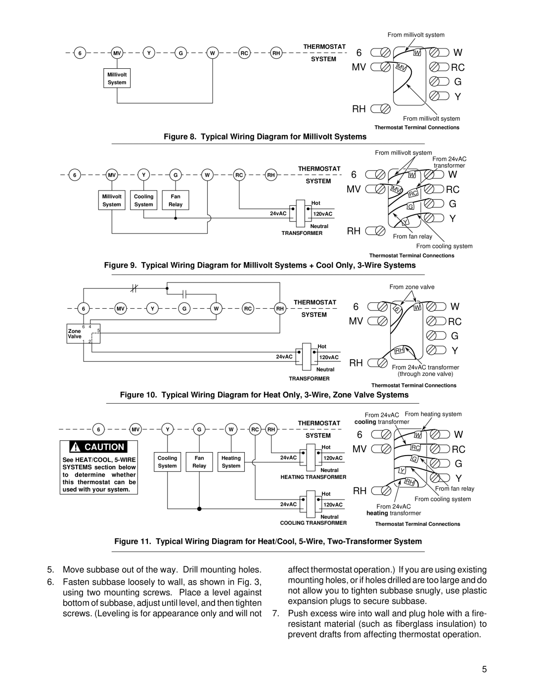 White Rodgers 1F97W-71 installation instructions Move subbase out of the way. Drill mounting holes 