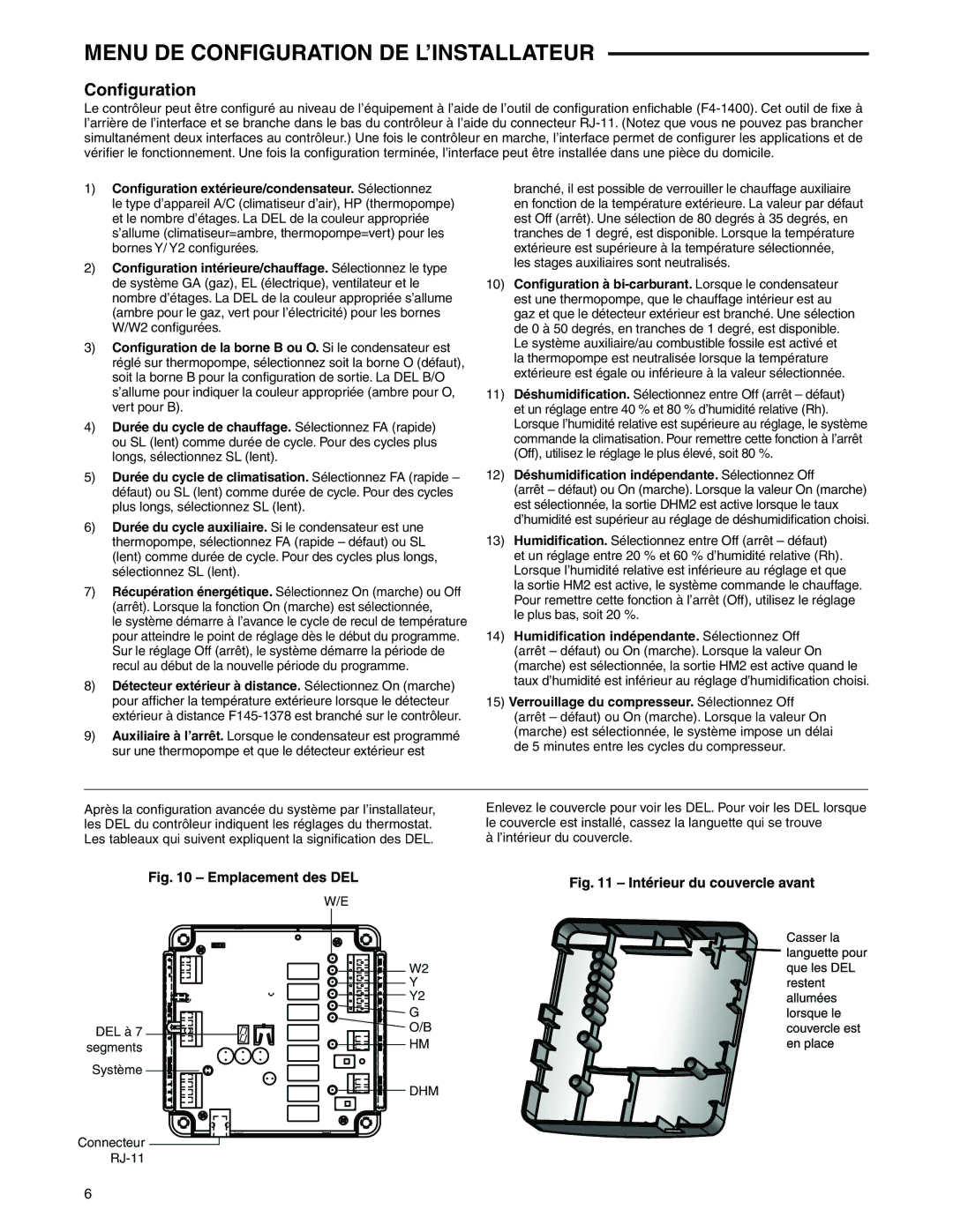 White Rodgers 1F98EZ-1421 dimensions Configuration extérieure/condensateur. Sélectionnez 