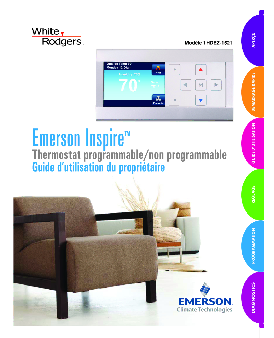 White Rodgers 1hdez-1521 manual Emerson Inspire 