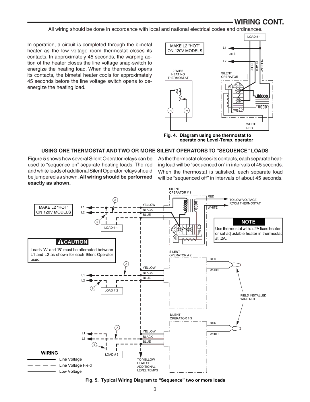 White Rodgers 24A07A-1 installation instructions Typical Wiring Diagram to Sequence two or more loads 