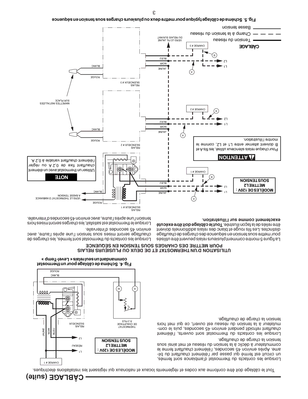 White Rodgers 24A07A-1 installation instructions ÂblageC suite, Câblage 