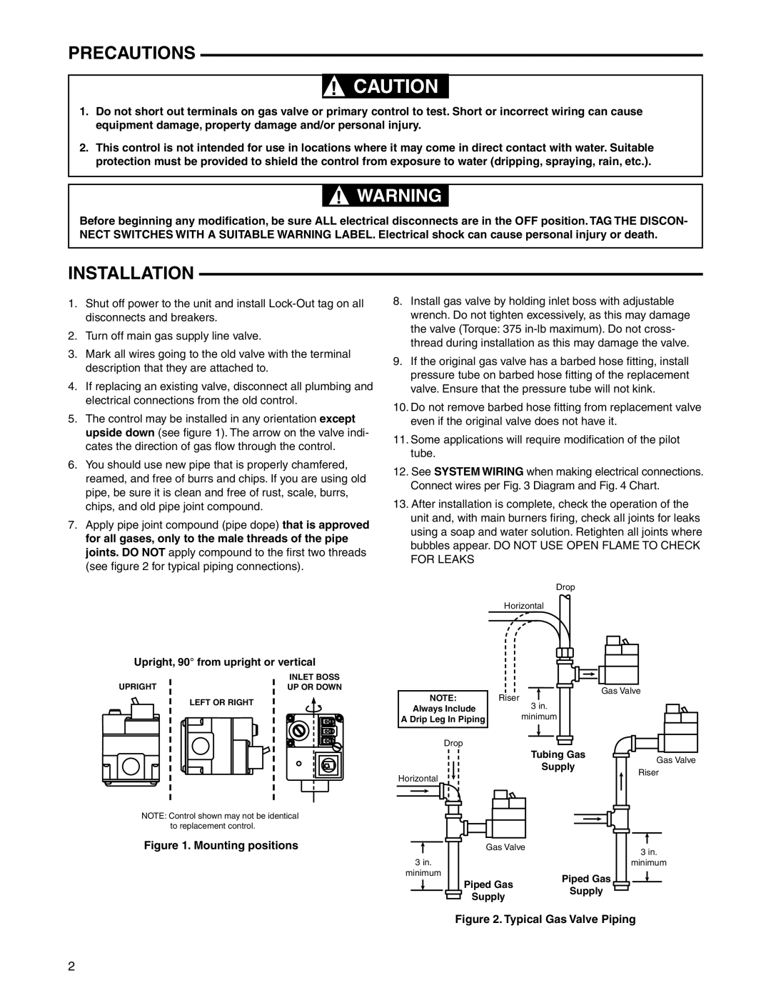 White Rodgers 36C94-303 installation instructions Installation, Upright, 90 from upright or vertical, Supply 