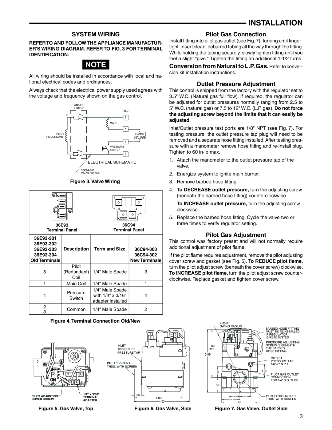 White Rodgers 36E93-301 36E93-302 Description, 36E93-303 36C94-303 36E93-304 36C94-302 Old Terminals 