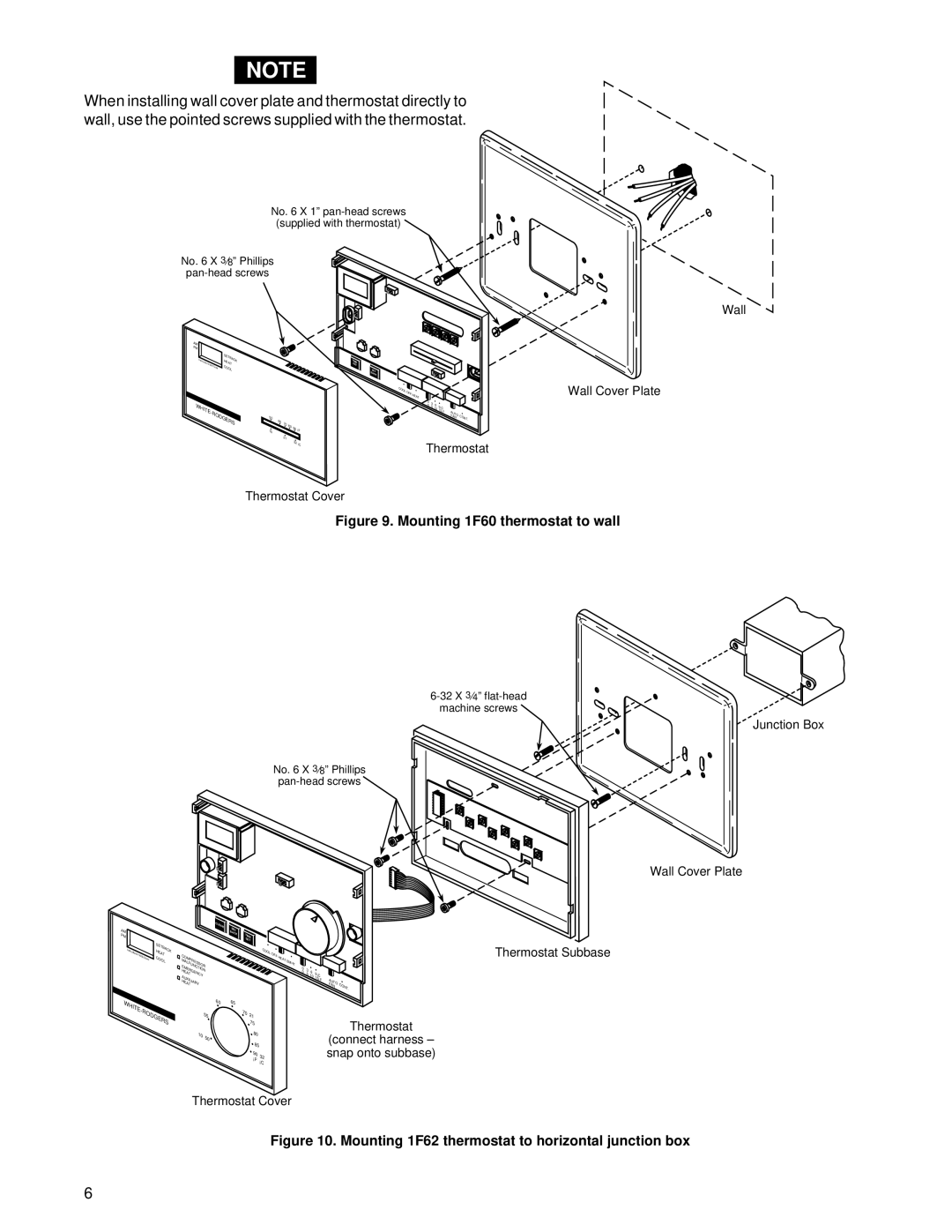 White Rodgers 37-5148B Thermostat Wall Wall Cover Plate Thermostat Cover, Junction Box Wall Cover Plate Thermostat Subbase 