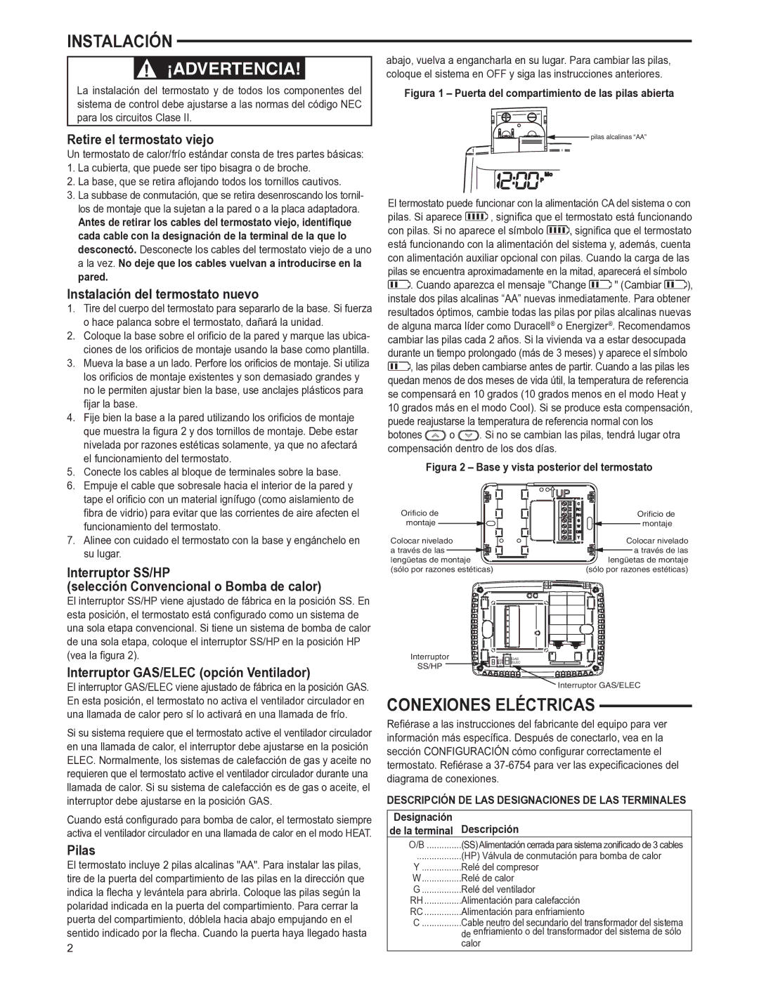 White Rodgers 37-7248A specifications Instalación, Conexiones Eléctricas 