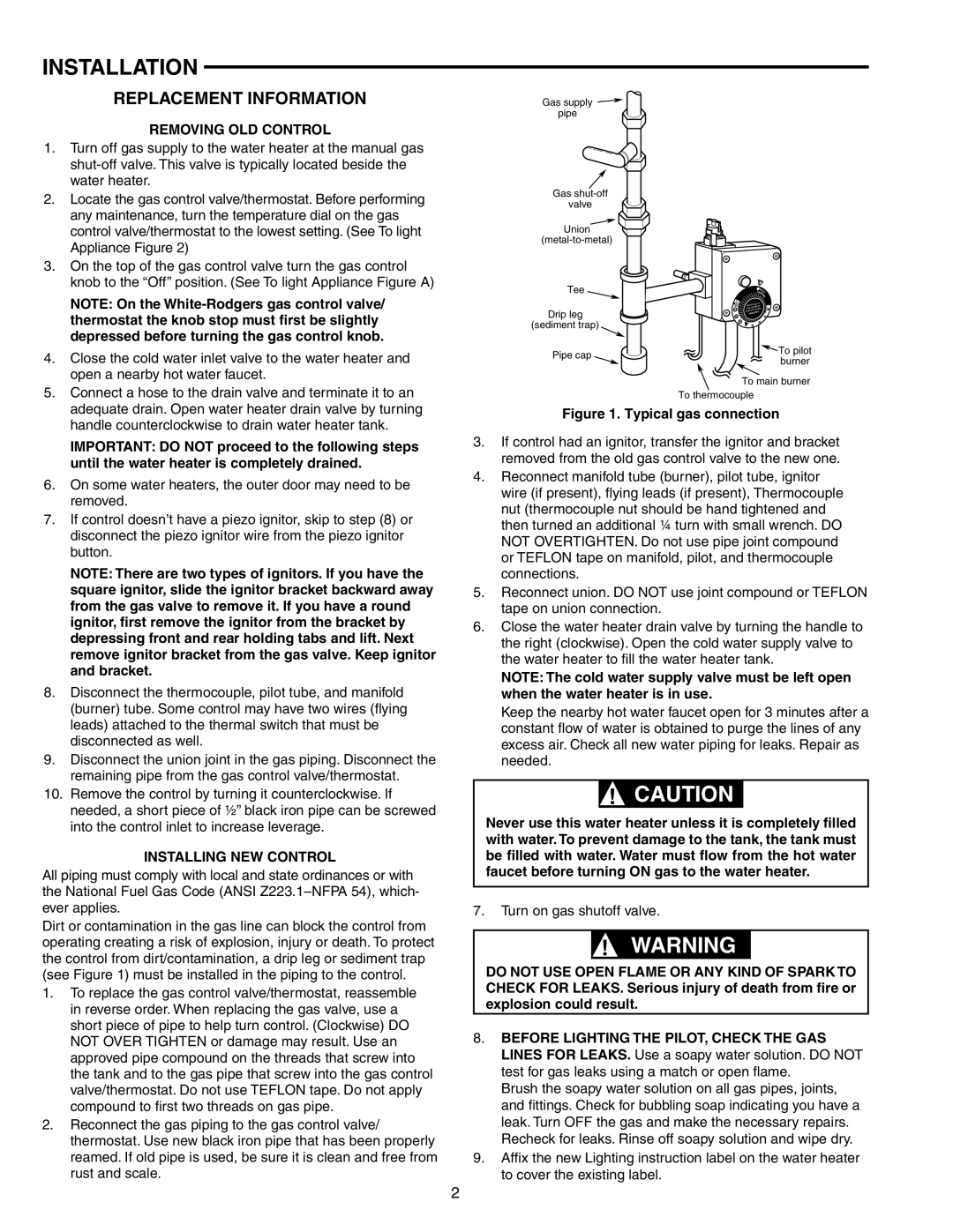 White Rodgers 37C73U installation instructions Installation, Removing OLD Control, Installing NEW Control 