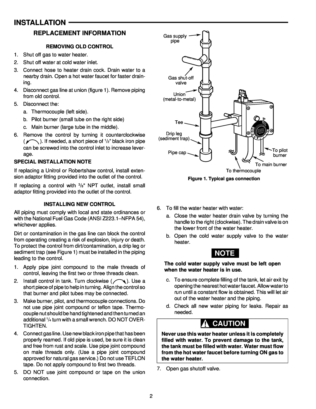 White Rodgers 37C73U installation instructions Installation, Replacement Information 