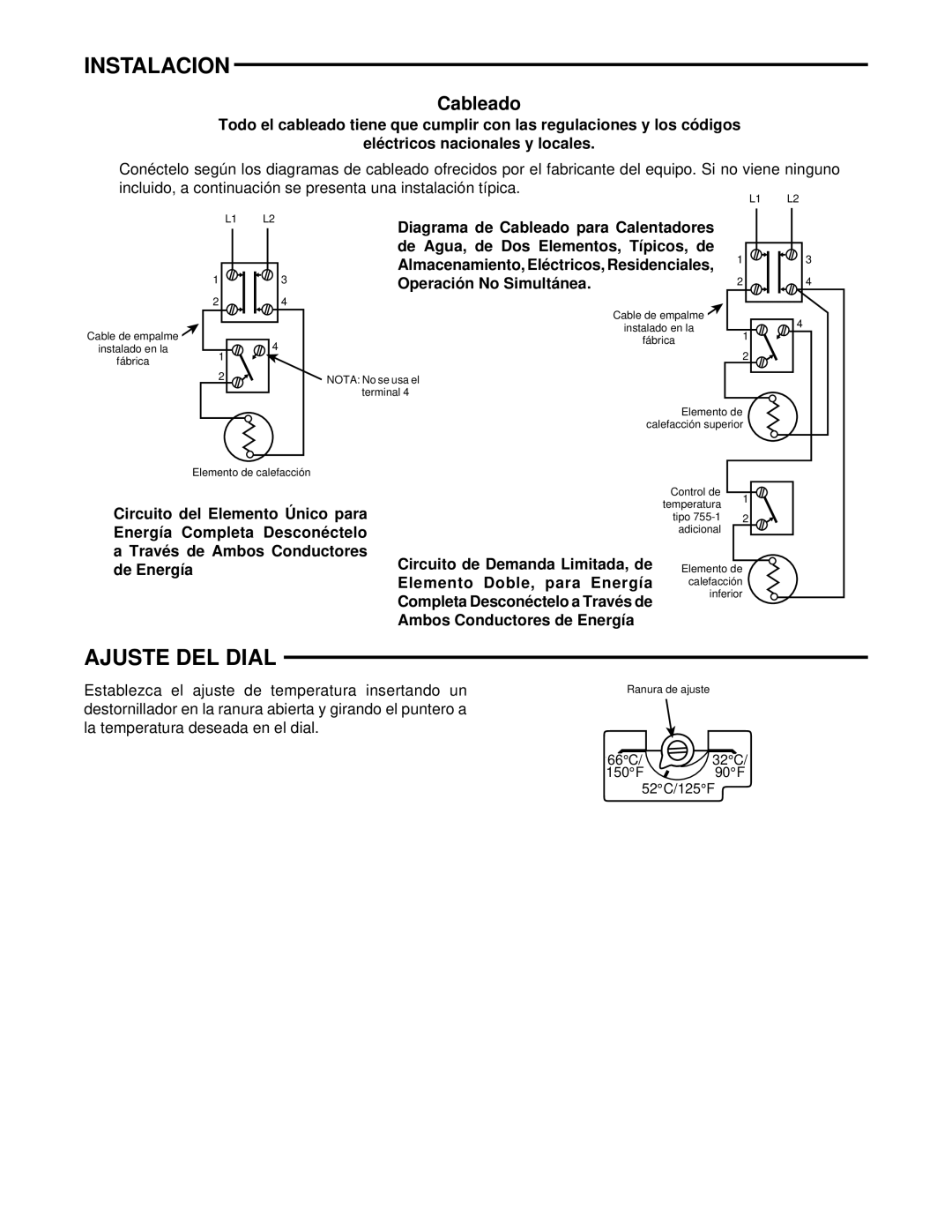 White Rodgers 756-50 specifications Instalacion, Ajuste DEL Dial, Cableado 