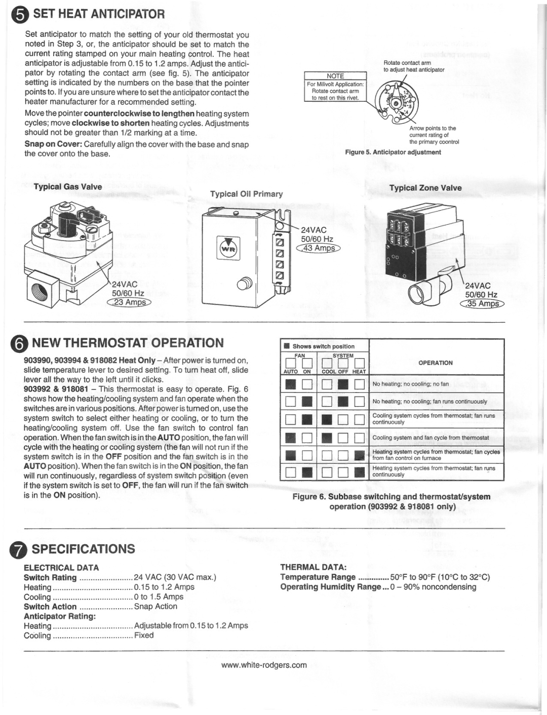 White Rodgers 918082, 918081, 903994, 903990, 903992 manual 